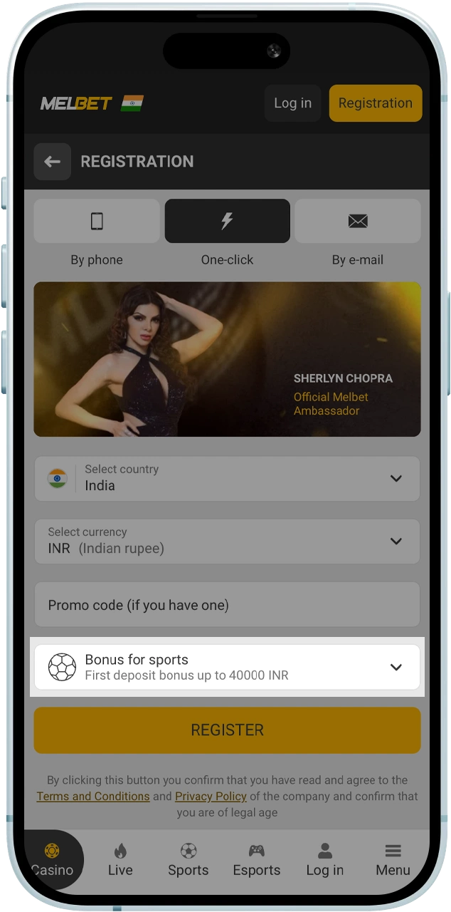 Select your preferred Melbet reward and review the specific wagering rules.